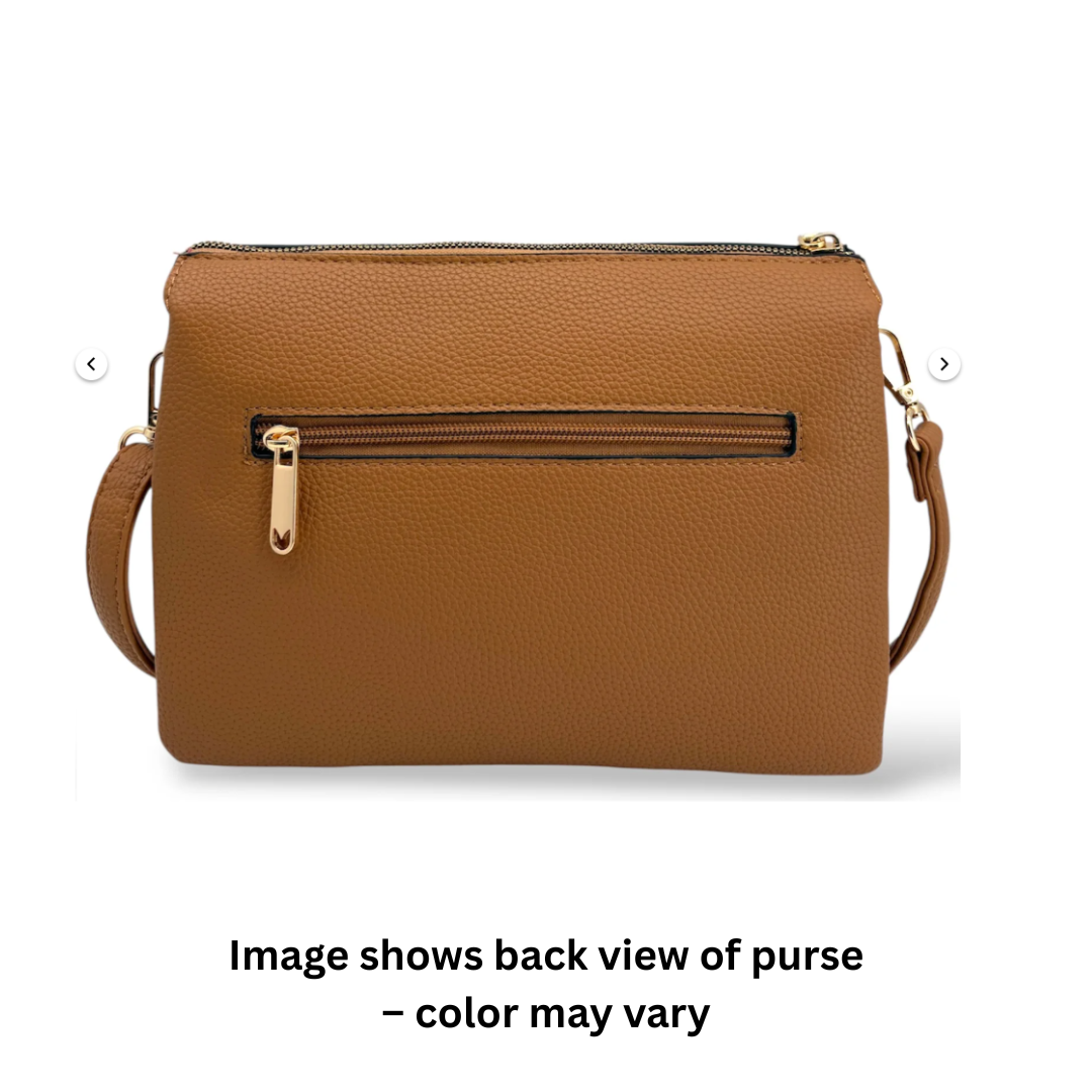 Orange Pebbled Vegan Leather Shoulder Bag – 10"x7"x4"