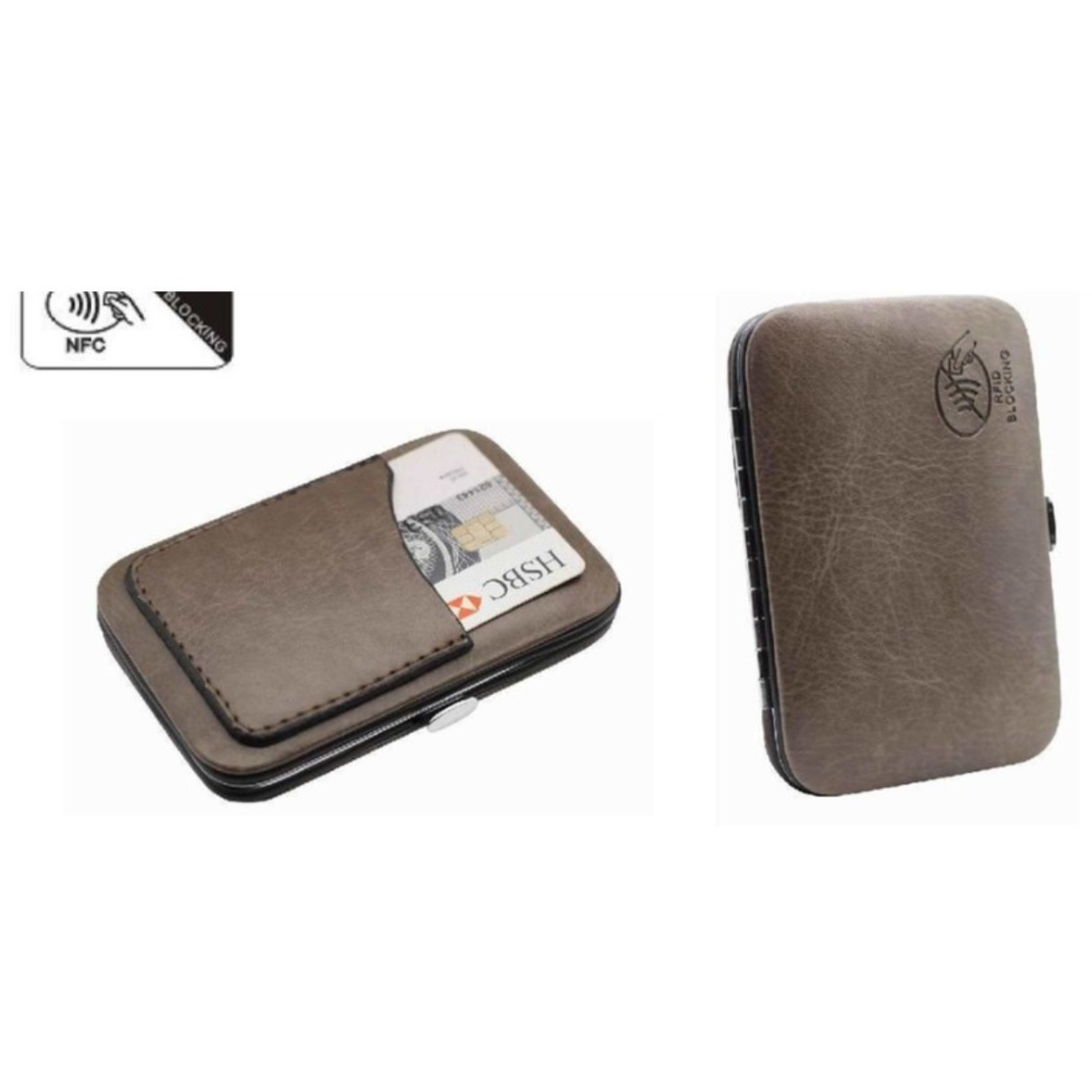 Brown RFID Blocking Credit Card Holder