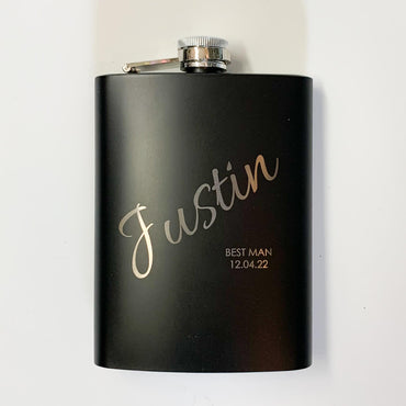 Black 8oz Flask