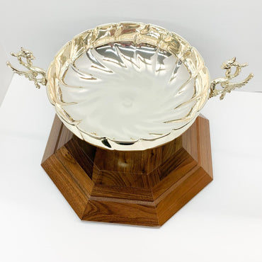 Large Silver Cup on Octogon Base