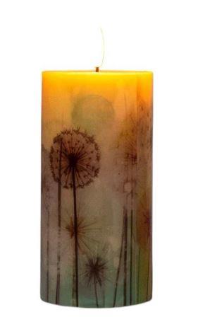 LED Wax Candle with Dandelion Pattern