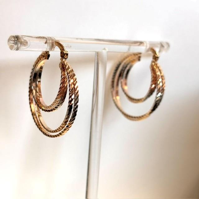 Gold-Tone Multi-Ring Hoop Earrings