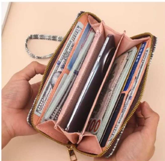 Tan & Cream Wristlet Wallet