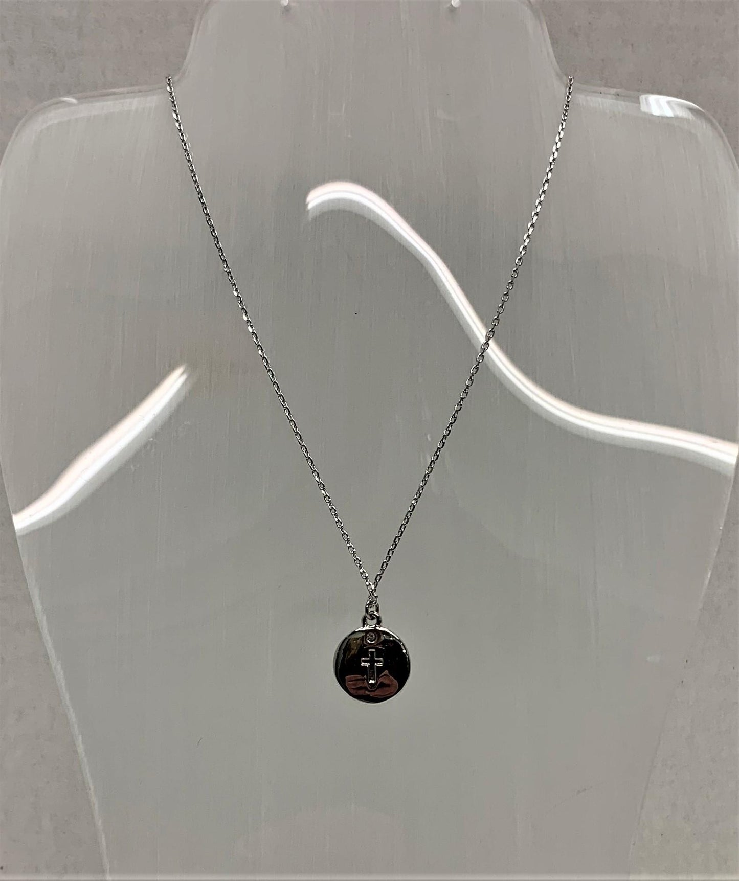 Circle Pendant with Cross Necklace