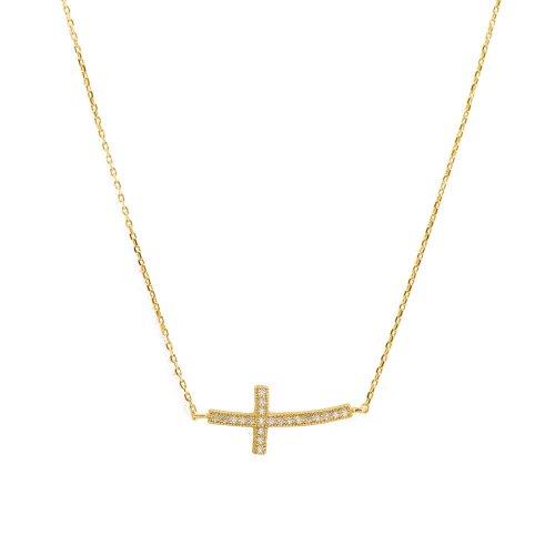 Cross Necklace with Crystals