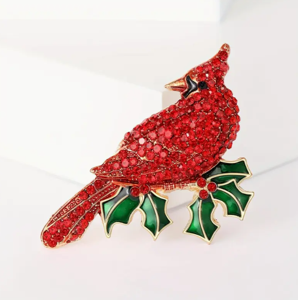 Cardinal Brooch