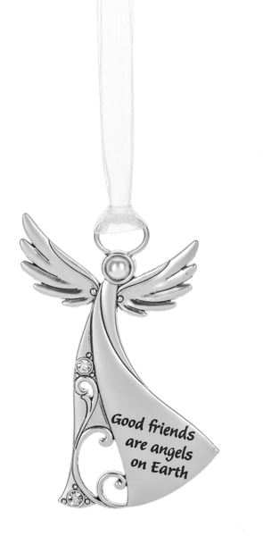 Good Friends Are Angels on Earth Ornament