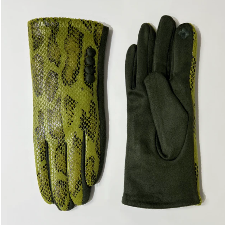 Green Snakeskin Gloves