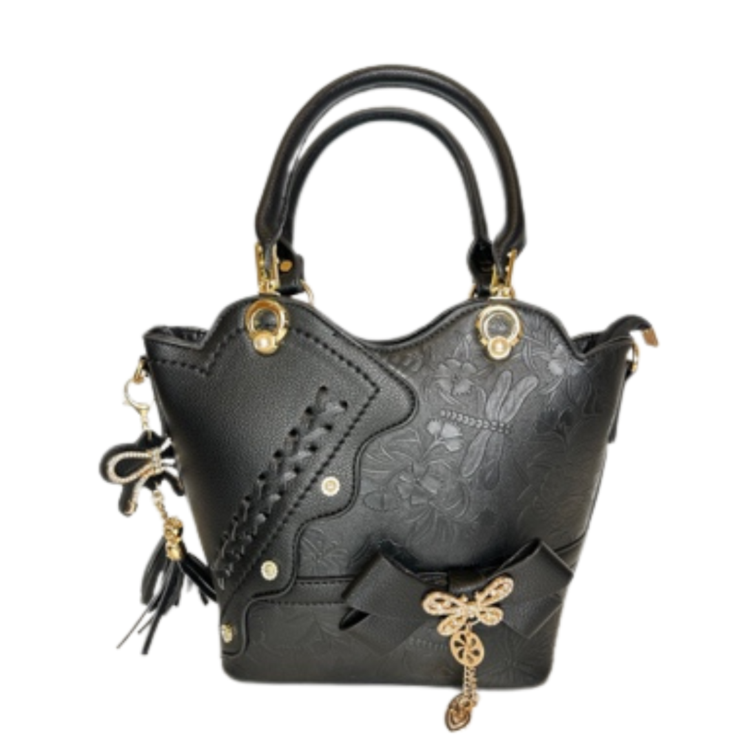Black Purse with Butterfly Detail