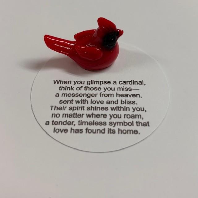 Tiny Cardinal Keepsake with Poem Card