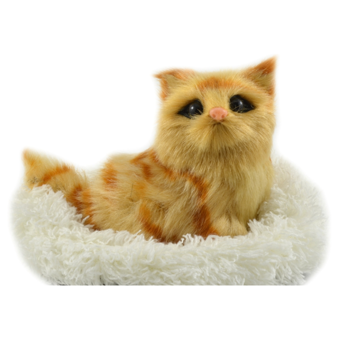 Faux Fur Sitting Orange Cat – Meowing
