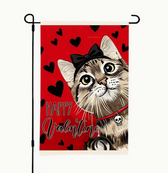 Valentine’s Kitten Garden Flag