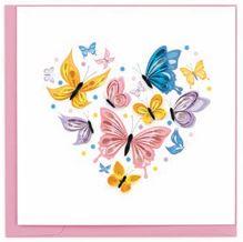 Handmade Quilled Butterfly Heart Card – 6x6 Blank Love Greeting Card