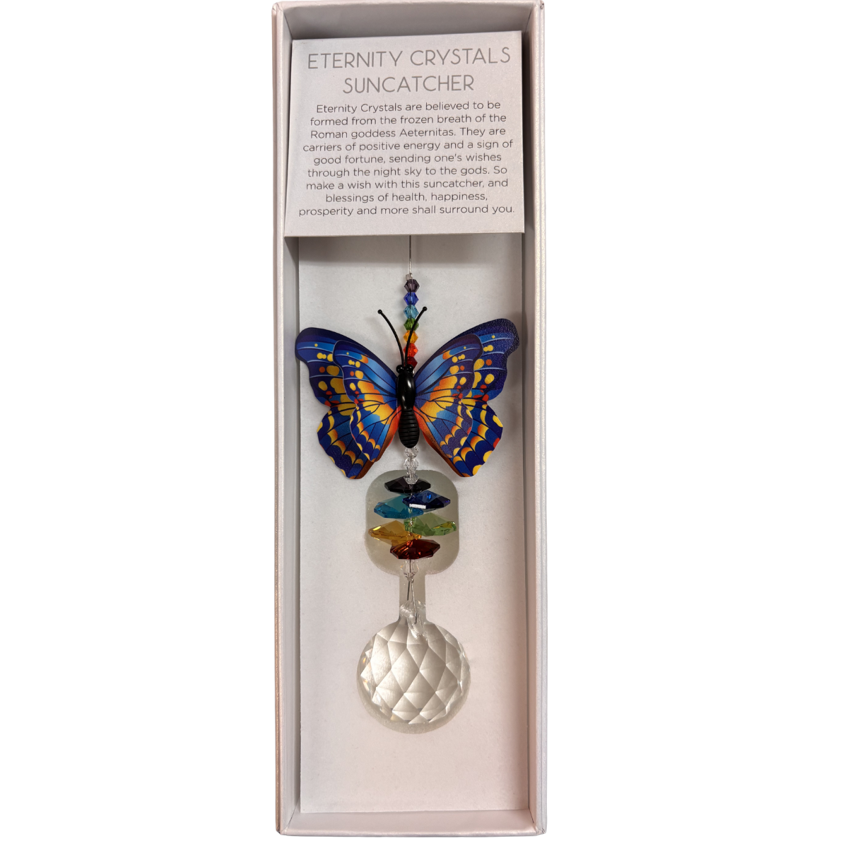 Butterfly Suncatcher with Crystal Cluster