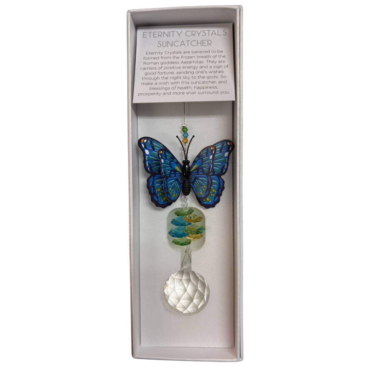 Butterfly Suncatcher with Crystal Cluster