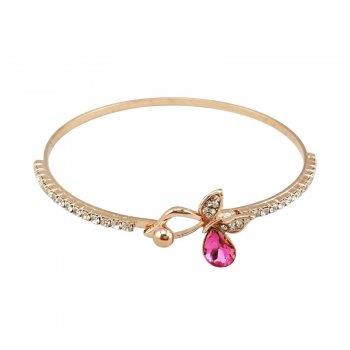 Rose Gold Butterfly Rhinestone Bracelet – Elegant & Playful
