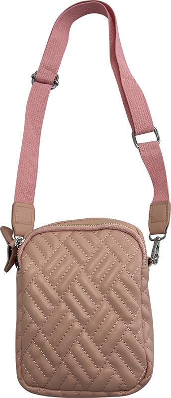 Quilted Pale Pink Vegan Leather Crossbody Purse