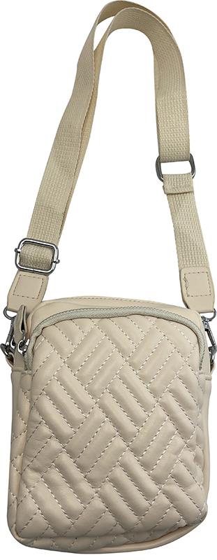 Quilted Ivory Vegan Leather Crossbody Purse