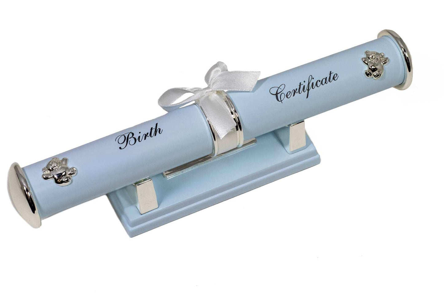 Blue Birth Certificate Holder with Stand