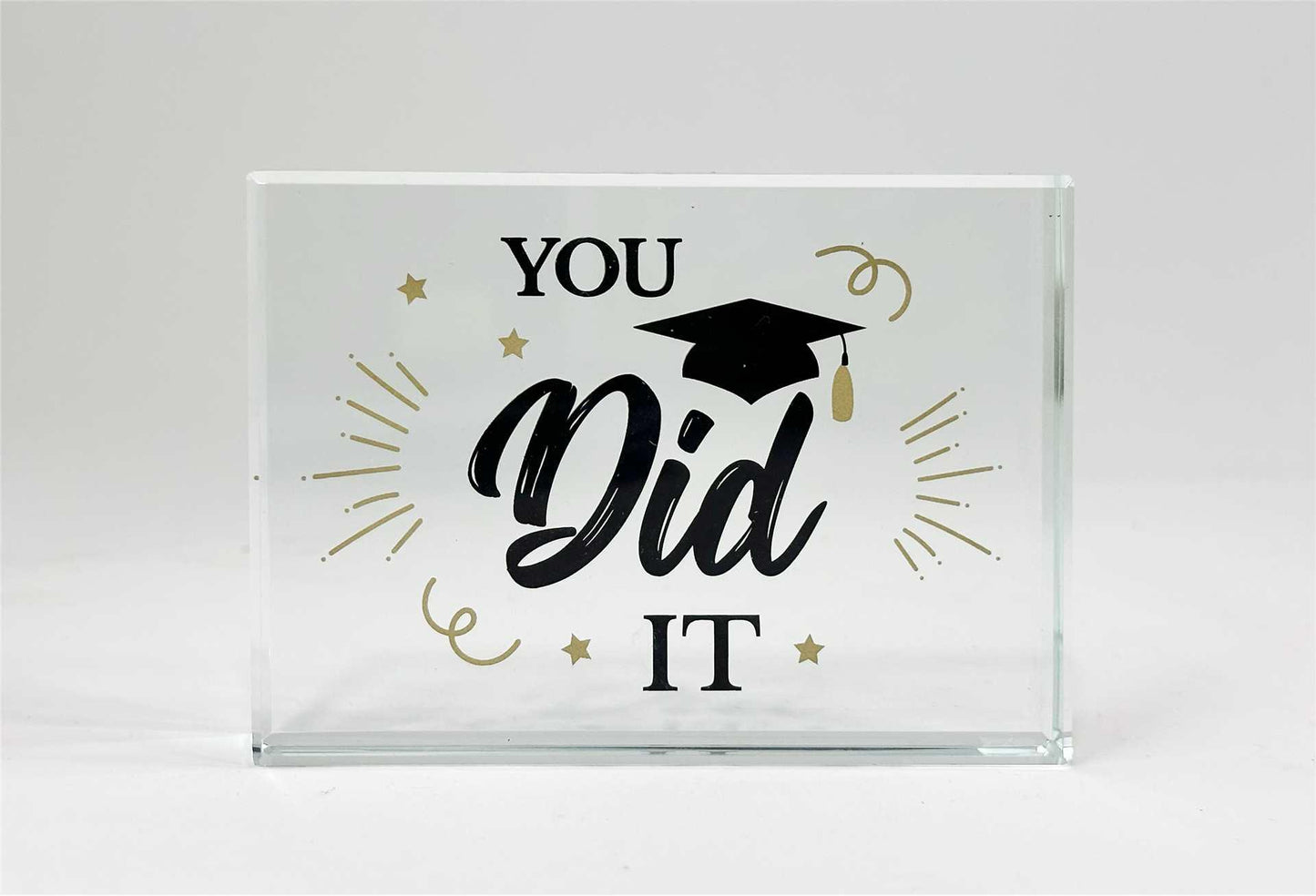 “You Did It” Graduation Glass Paperweight
