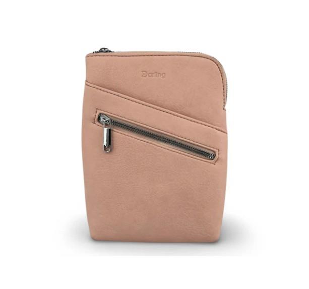 Pink Vegan Leather Crossbody Bag with Tablet Pocket – Multi-Pocket Organizer