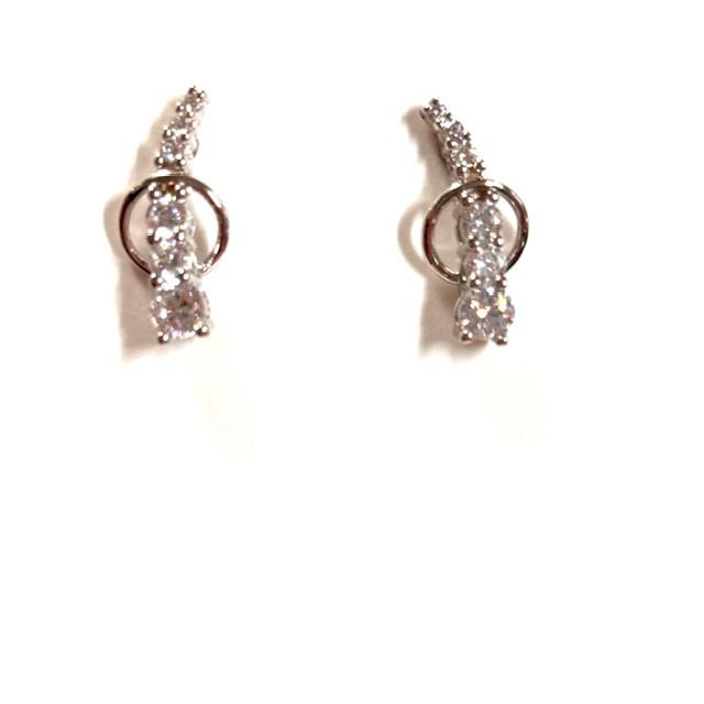 Graduated CZ Post Earrings