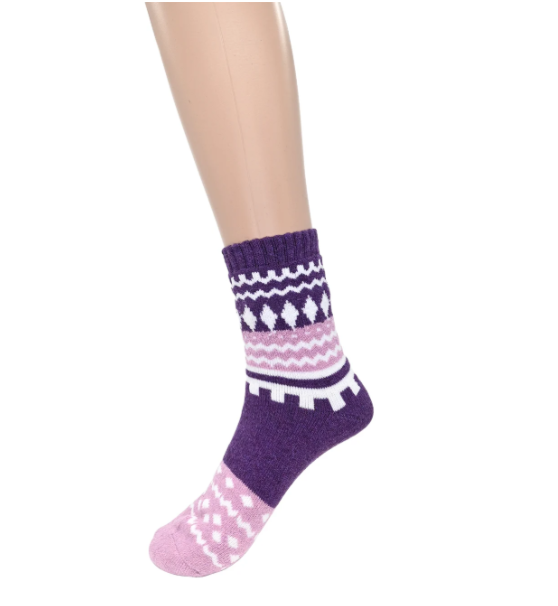 Ladies Dark Purple Nordic Mohair Blend Socks