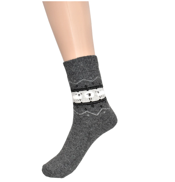 Ladies Dark Grey Sheep Socks