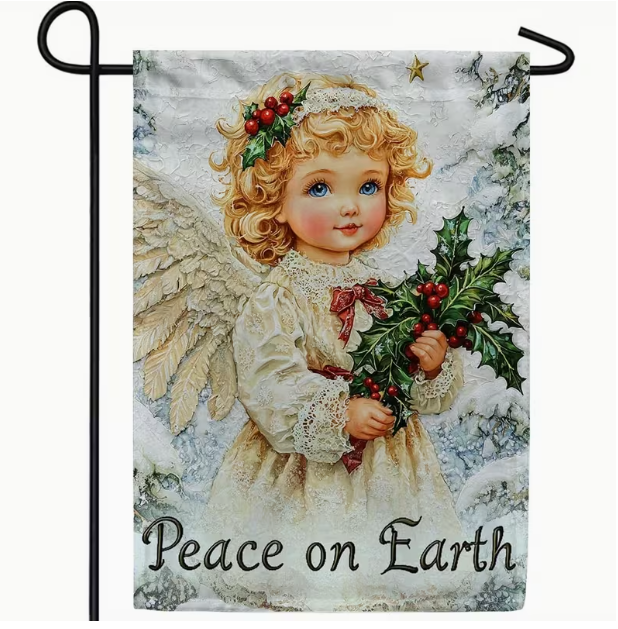 Peace on Earth Angel Christmas Garden Flag