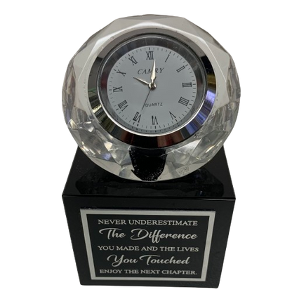 Diamond Clock on Black Base with Sentiment