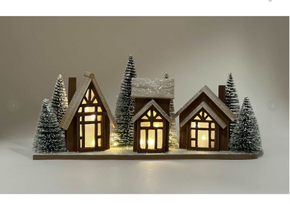 LED Wooden Christmas Village