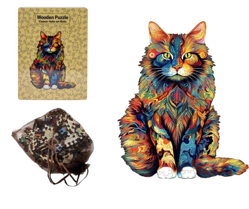 Wood Cat Puzzle Set – 163 Pieces