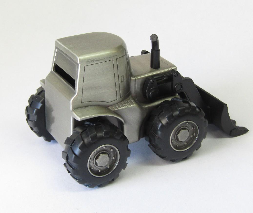 Pewter Finish Bank Backhoe
