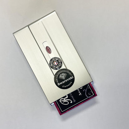Card Holder Silver with Swarovski Elements