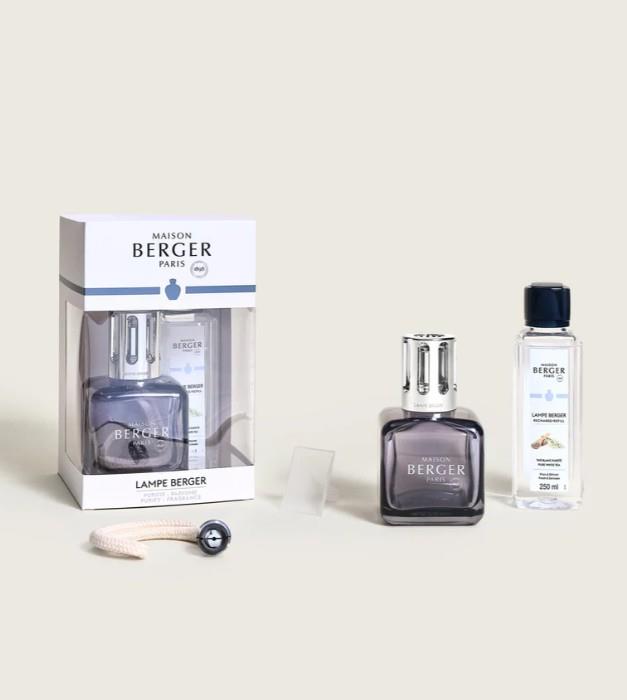 Maison Berger Ice Cube Grey Cube Lamp with Pure White Tea Fragrance