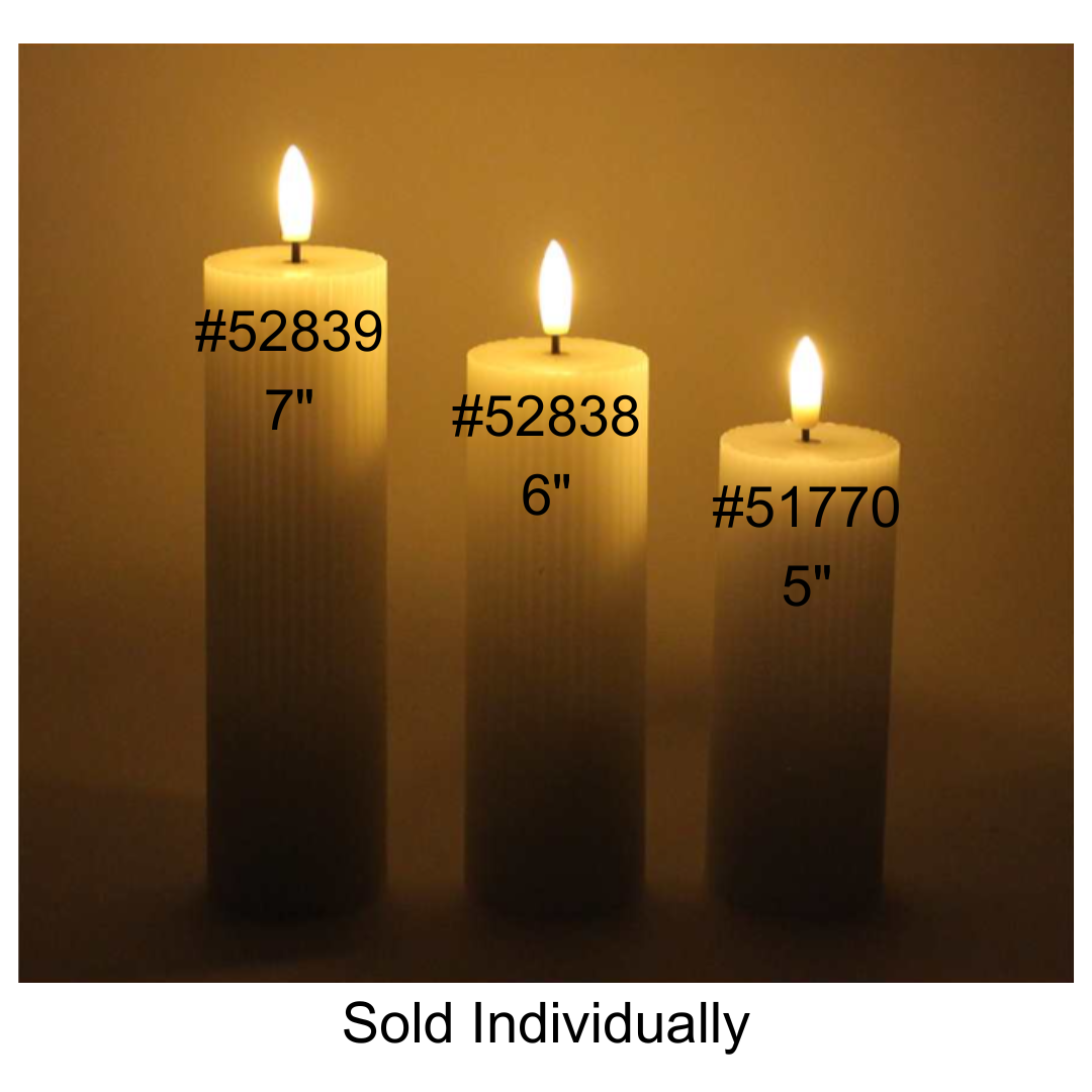 White LED Stripe Flame Candle – Small (5")