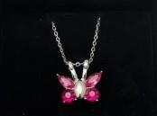 Necklace Urn -  Pink Butterfly