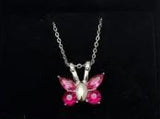 Necklace Urn -  Pink Butterfly