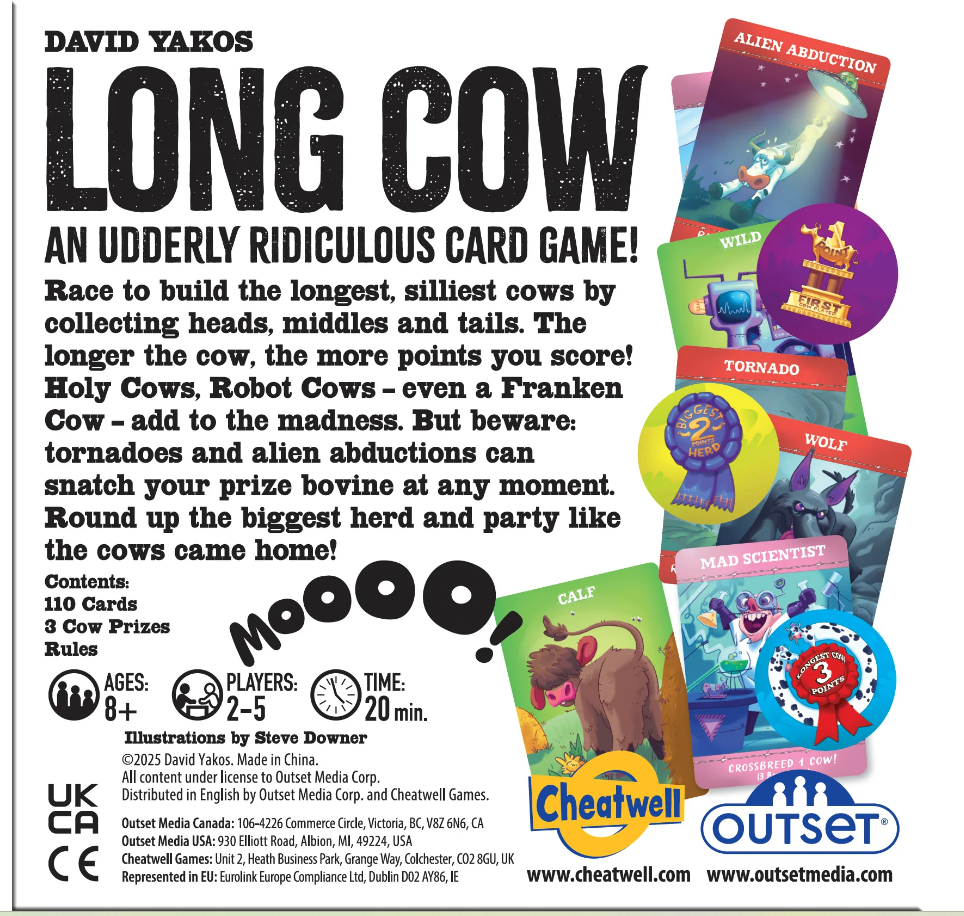 Long Cow Card Game – Build the Wildest Cows – Family Strategy Game – Ages 8+