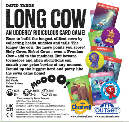 Long Cow Card Game – Build the Wildest Cows – Family Strategy Game – Ages 8+