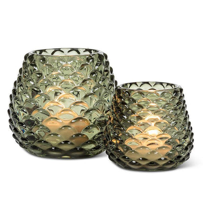 Small Green Pinecone Tealight Holder