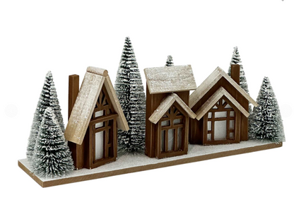 LED Wooden Christmas Village
