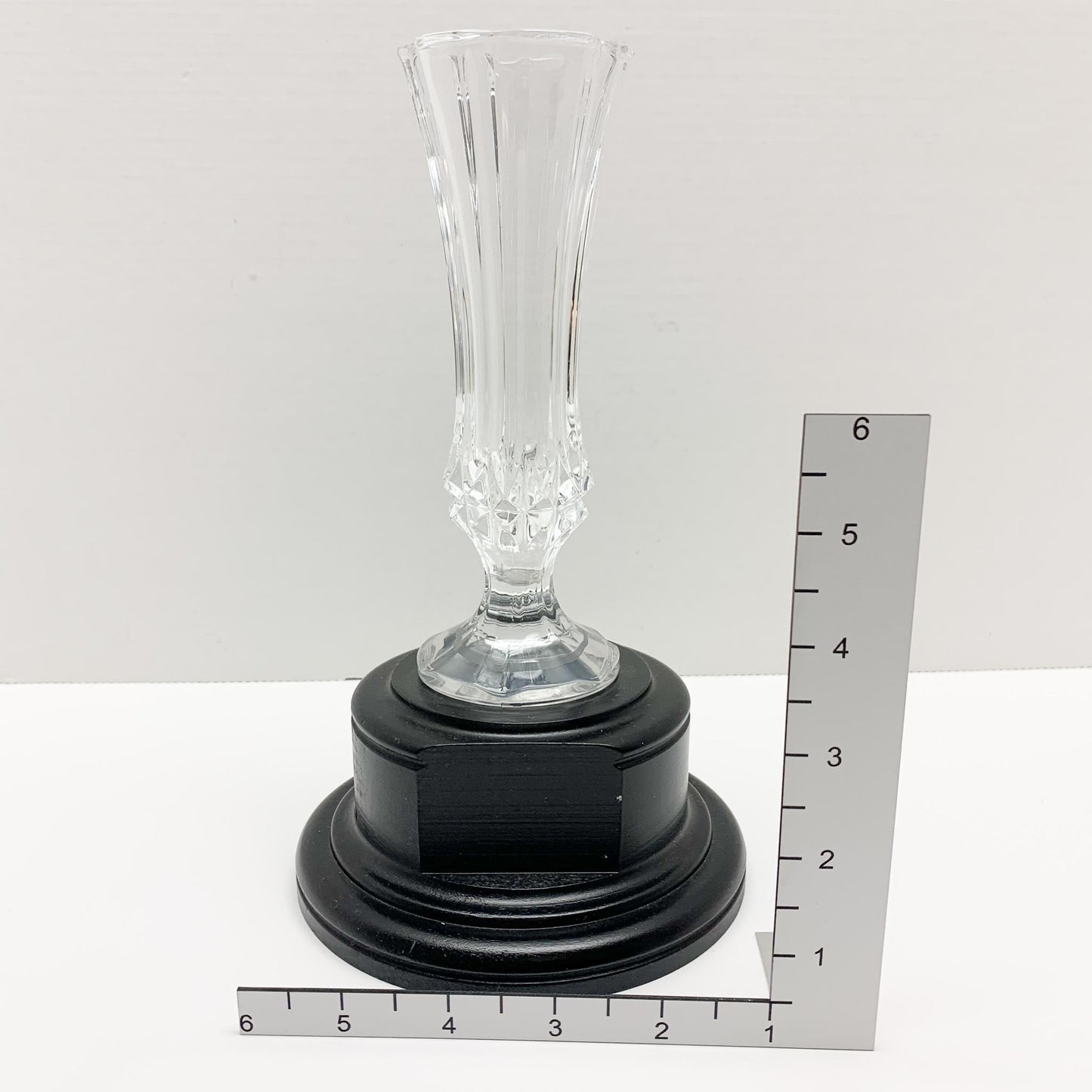 Crystal Vase on Black Wooden Base