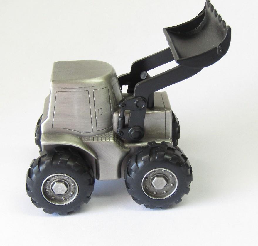 Pewter Finish Bank Backhoe