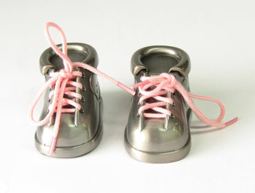 Boot Design “Tooth” & “Curl” Keepsake Boxes – Pink and Blue Laces