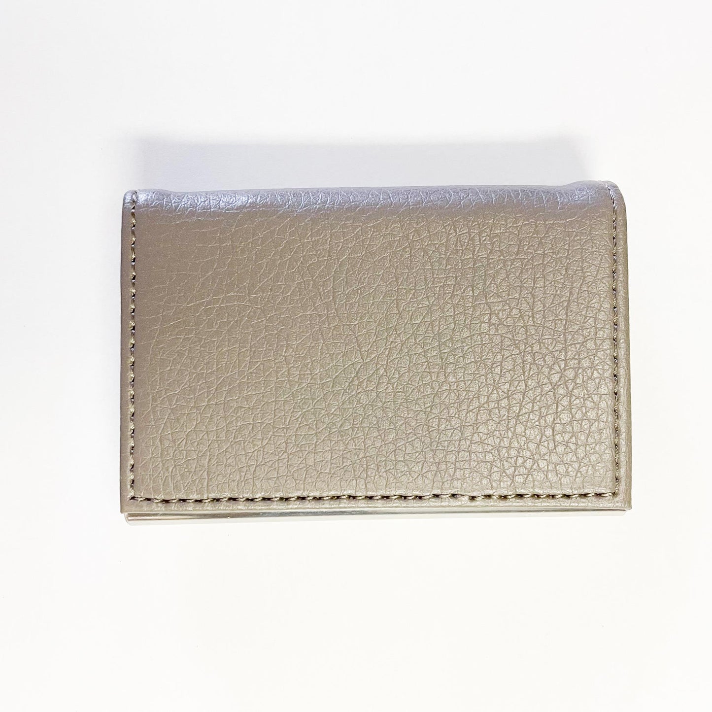 Grey Leatherette and Silver Card Case