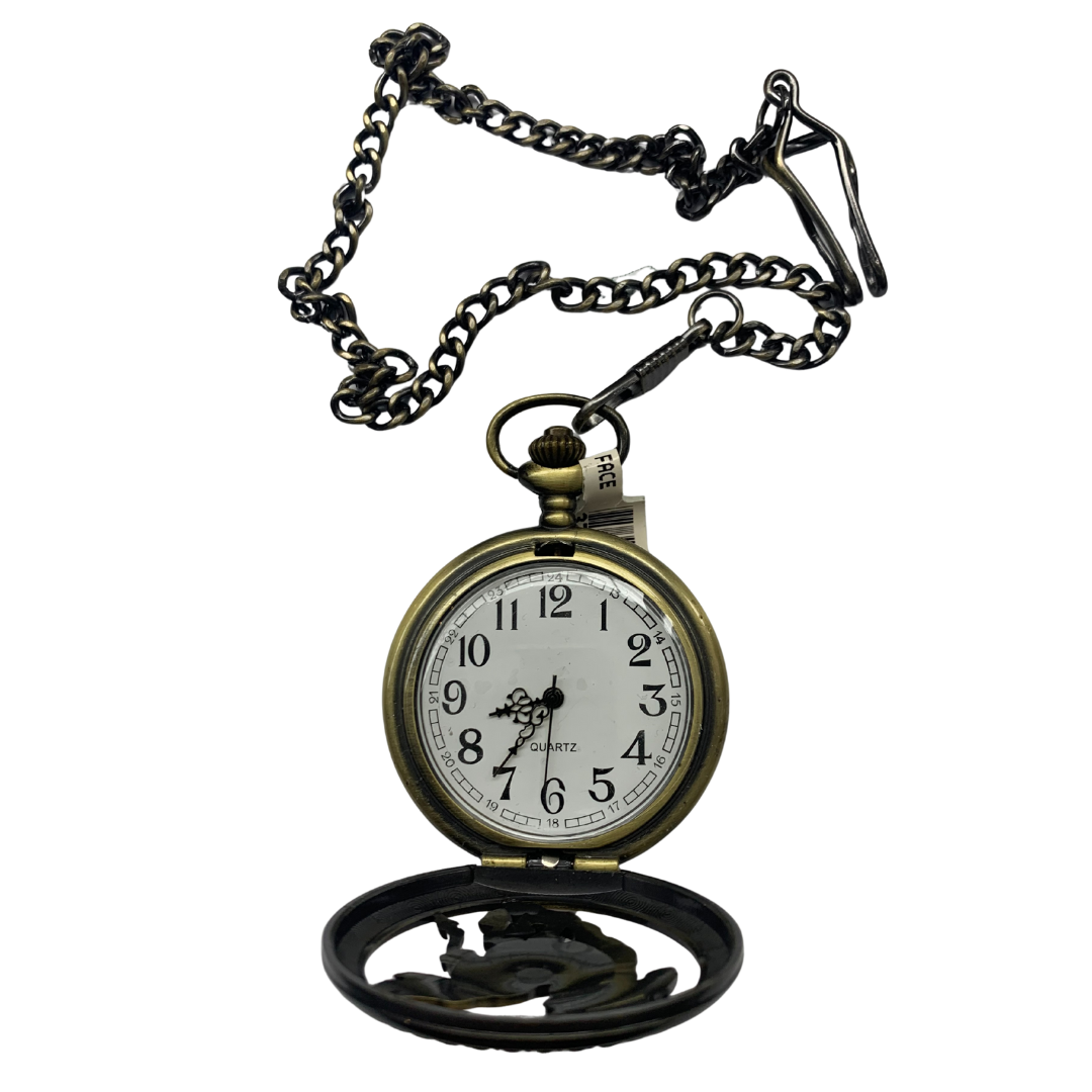 Antique Gold Pocket Watch with Embossed Horse