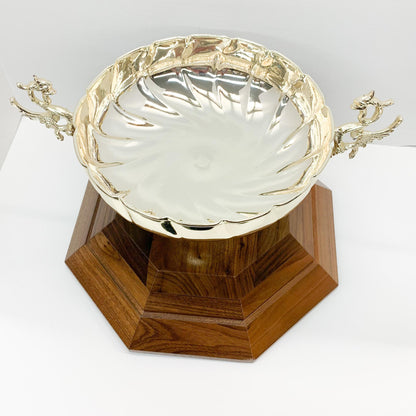 Large Silver Cup on Octogon Base