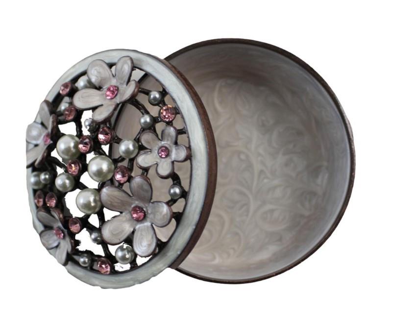 Silver Floral Trinket Box