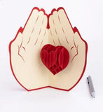 Heart in Hands Pop Up Card